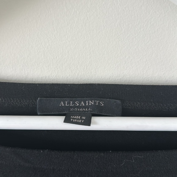 ALLSAINTS Rita Oversized Tee Black Boat Neck Long Sleeve Slouchy Relaxed Tshirt - Picture 4 of 15